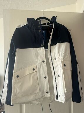 SUPERDRY Two-Tone Navy and White Hooded Jacket